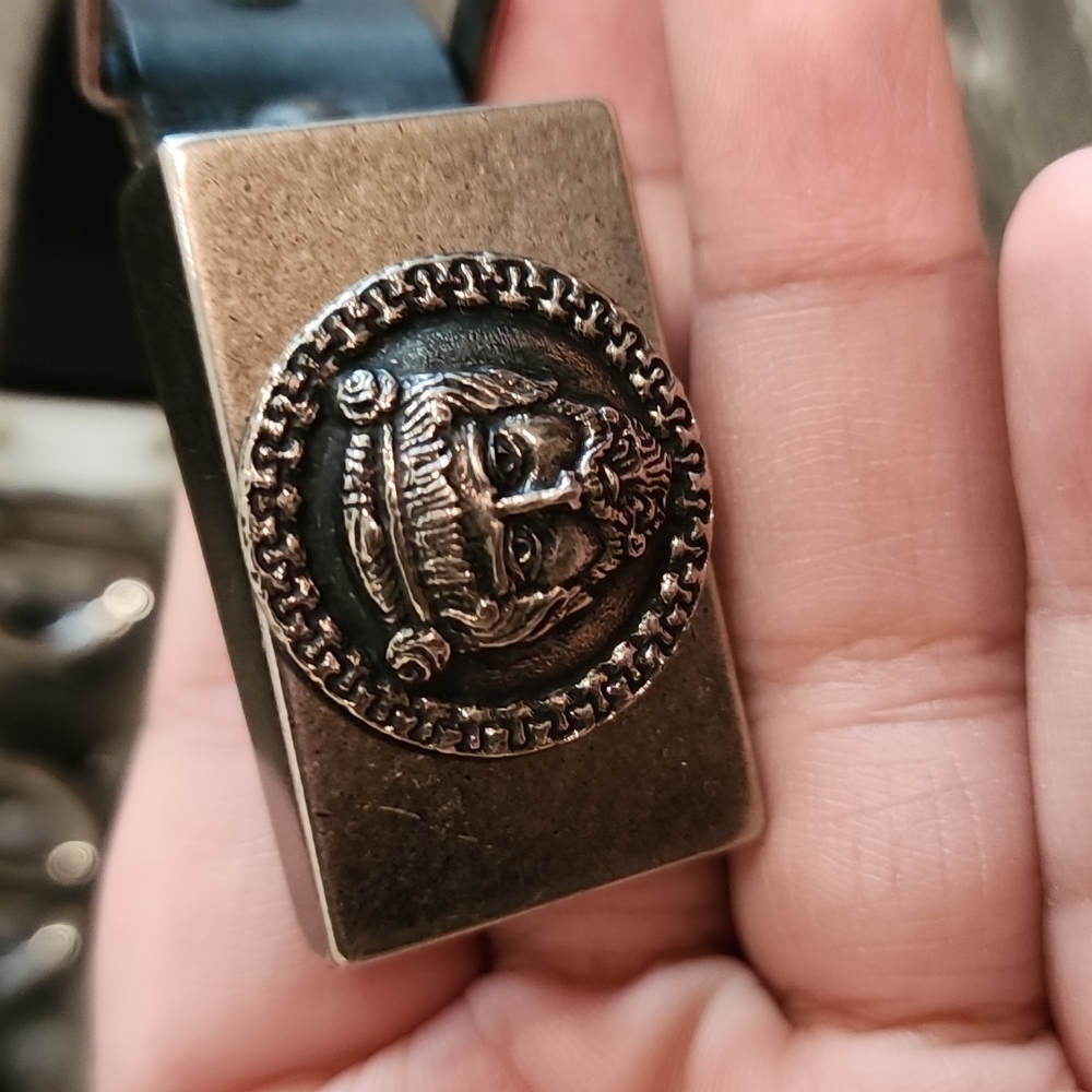 Rare Vintage Istante Versus Versace Medallion Braided Leather Belt - Picture 2 of 8